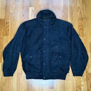 Vintage Timberland Weathergear Men's Grey Leather Jacket